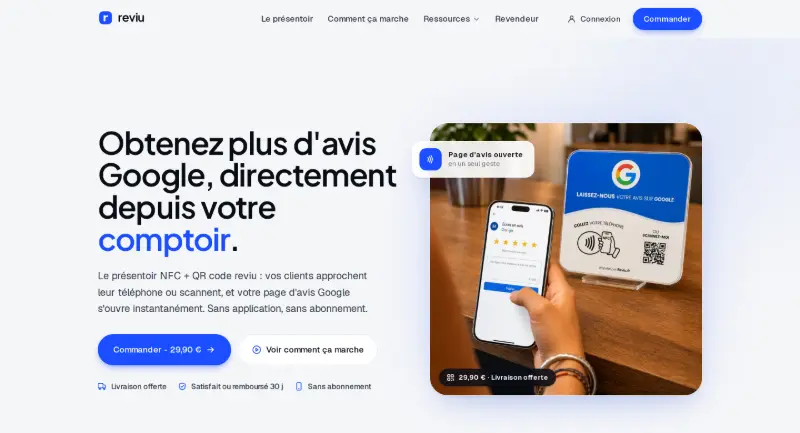 Page d’accueil de reviu.fr